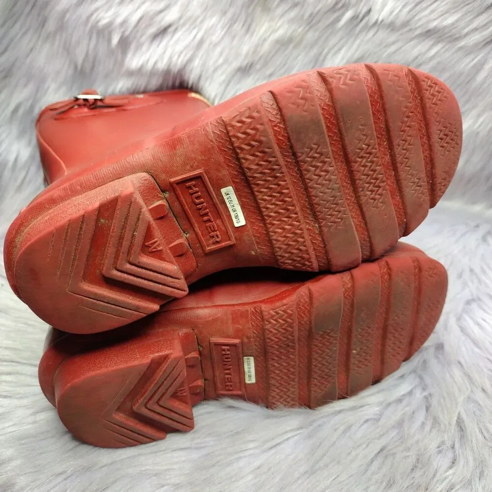 Hunter Original Red Tall Reflective Rain Boots Youth Size 13 Boy/ 1 Girl